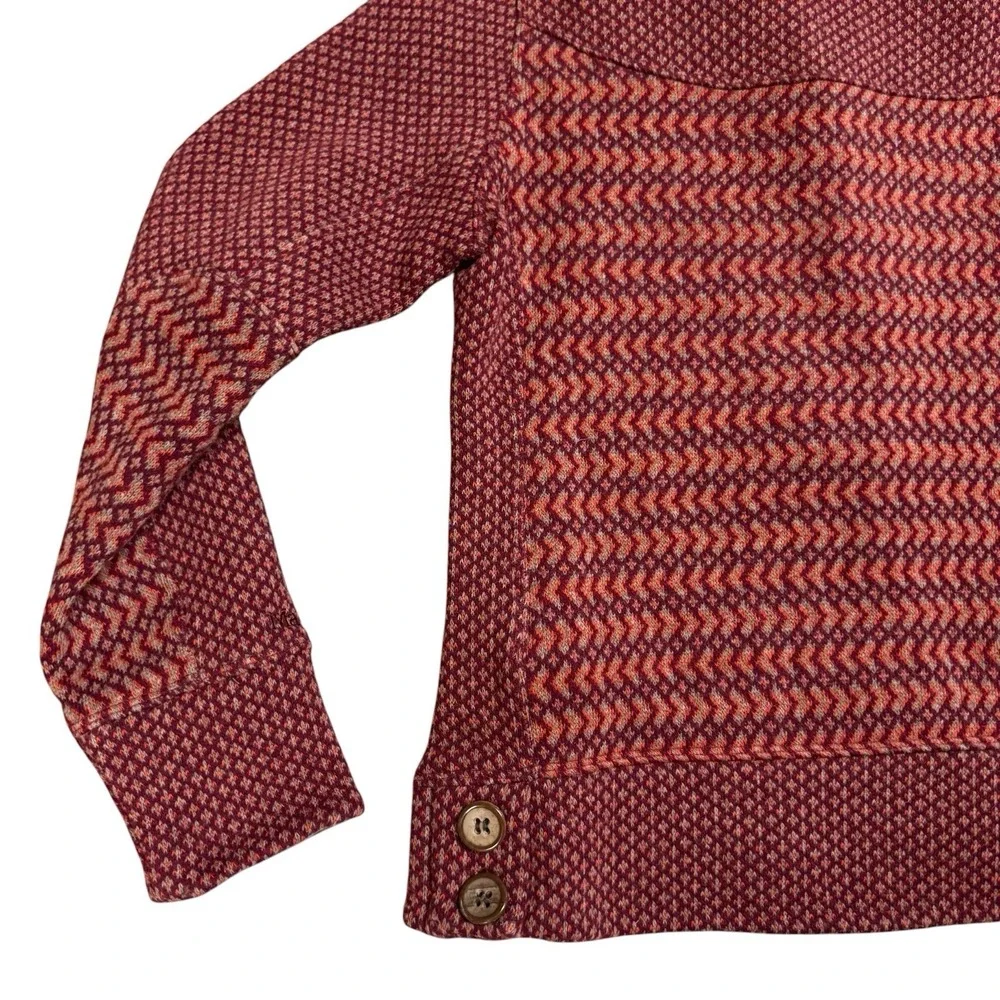 Marmot‎ Zig Zag Full-Zip Women's Jacket Maroon Red Sz Small Wool Blend Gorpcore